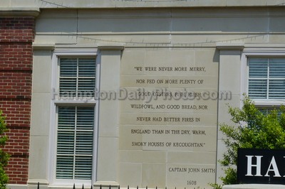 Plaque Displaying Words by Captain John Smith at Hampton History Museum