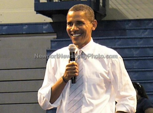 Barack Obama Held a Rally at Victory Landing Park in Newport News Today; this photo is from the Obama Town Hall in Chesapeake in August