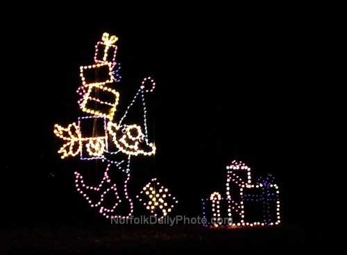 Santa Elf with Christmas Gifts - Norfolk Botanical Gardens - 2008 Garden of Lights