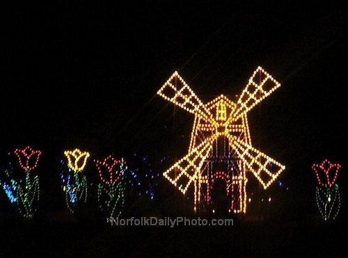 Windmill Among Tulip Flowers - Norfolk Botanical Gardens - 2008 Garden of Lights