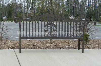 Bench outside of the Jamestowne Settlement in Williamsburg, Virginia